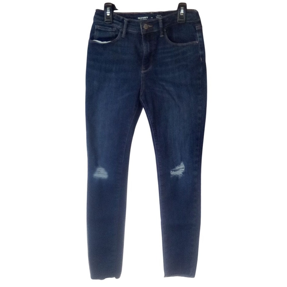 Old Navy Rockstar Jeggings‎ Size 14 Dark Wash High Rise Distressed